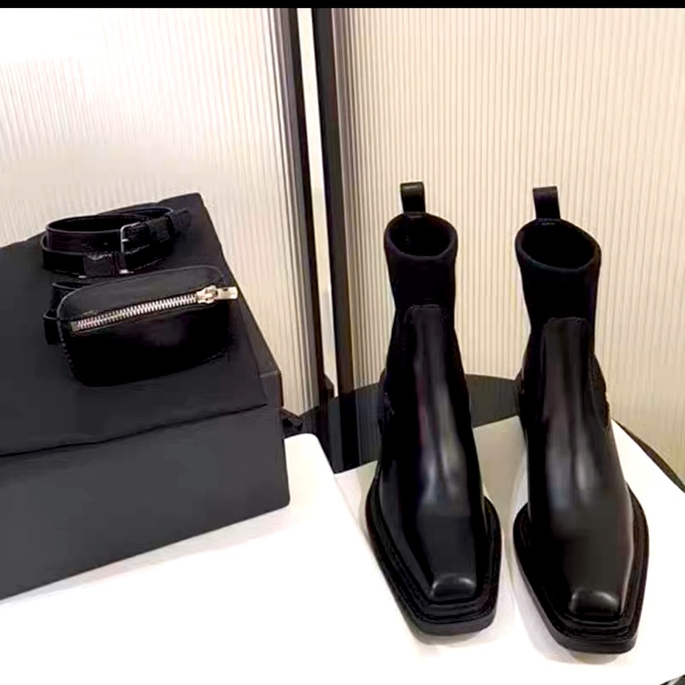 Women Leather Ankle Boots 37